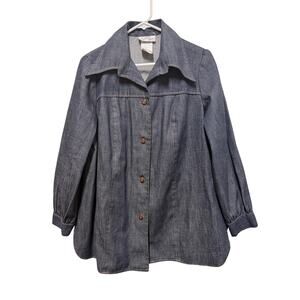 Vintage Expectantly Yours Pleated  Maternity Jean button shirt Size 13-14